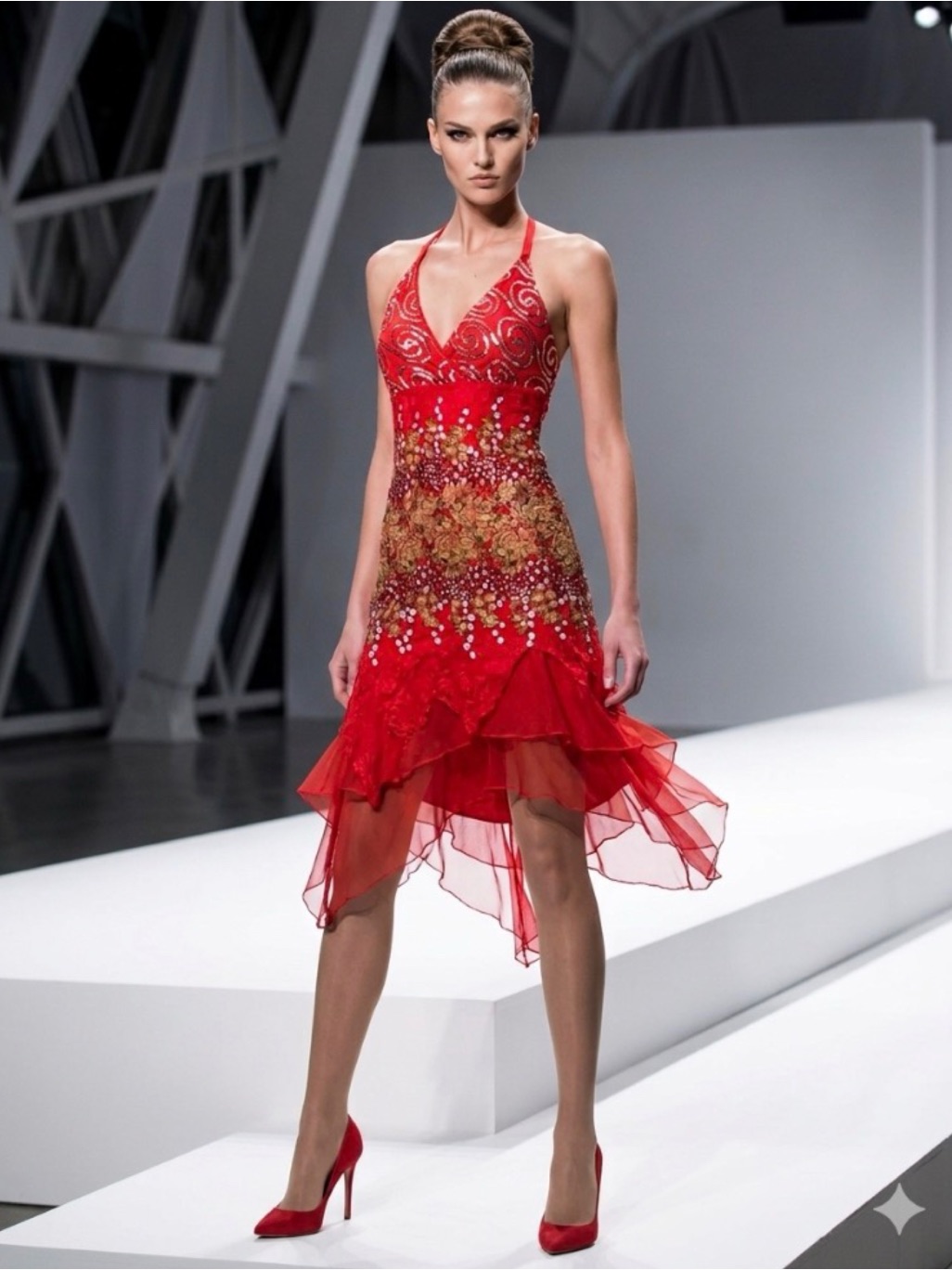 Ever-Pretty Vogue Lace Sequined V-Neck Chic Cocktail Party Whimsical Dress 10